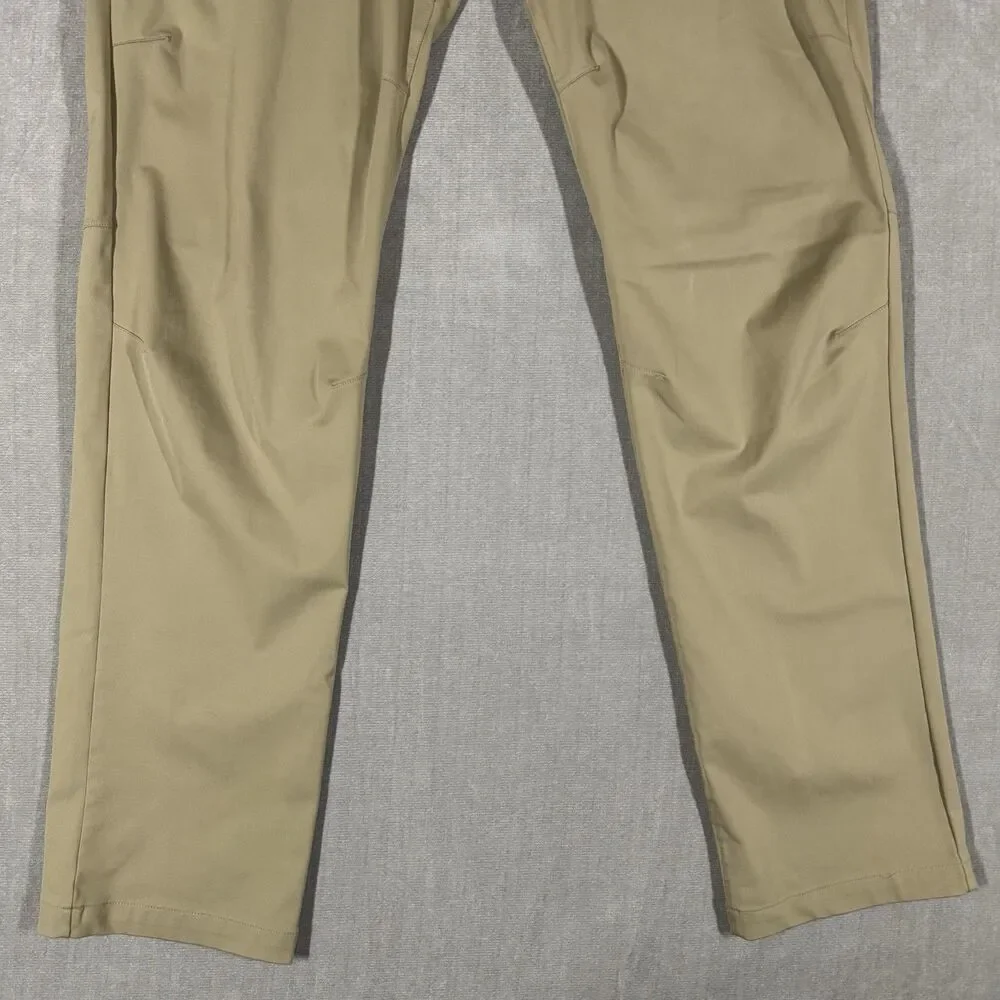 Rhone Commuter Pants Mens 32x31 Khaki Tan Beige Slim Fit Stretch 5-Pocket Travel